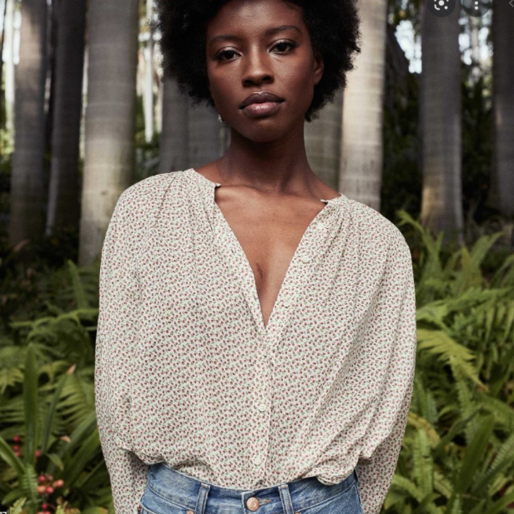 Doen Jane Blouse in Berry Bisou Floral button down
